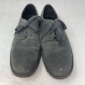 John Varvatos Gray Stitch Down Suede Leather Oxford Derby Dress Shoes Size 9.5M
